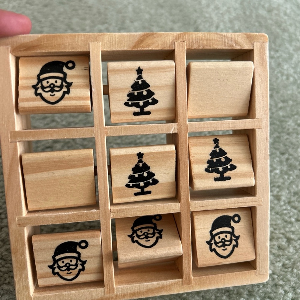 Holiday Wooden Tic Tac Toe Game